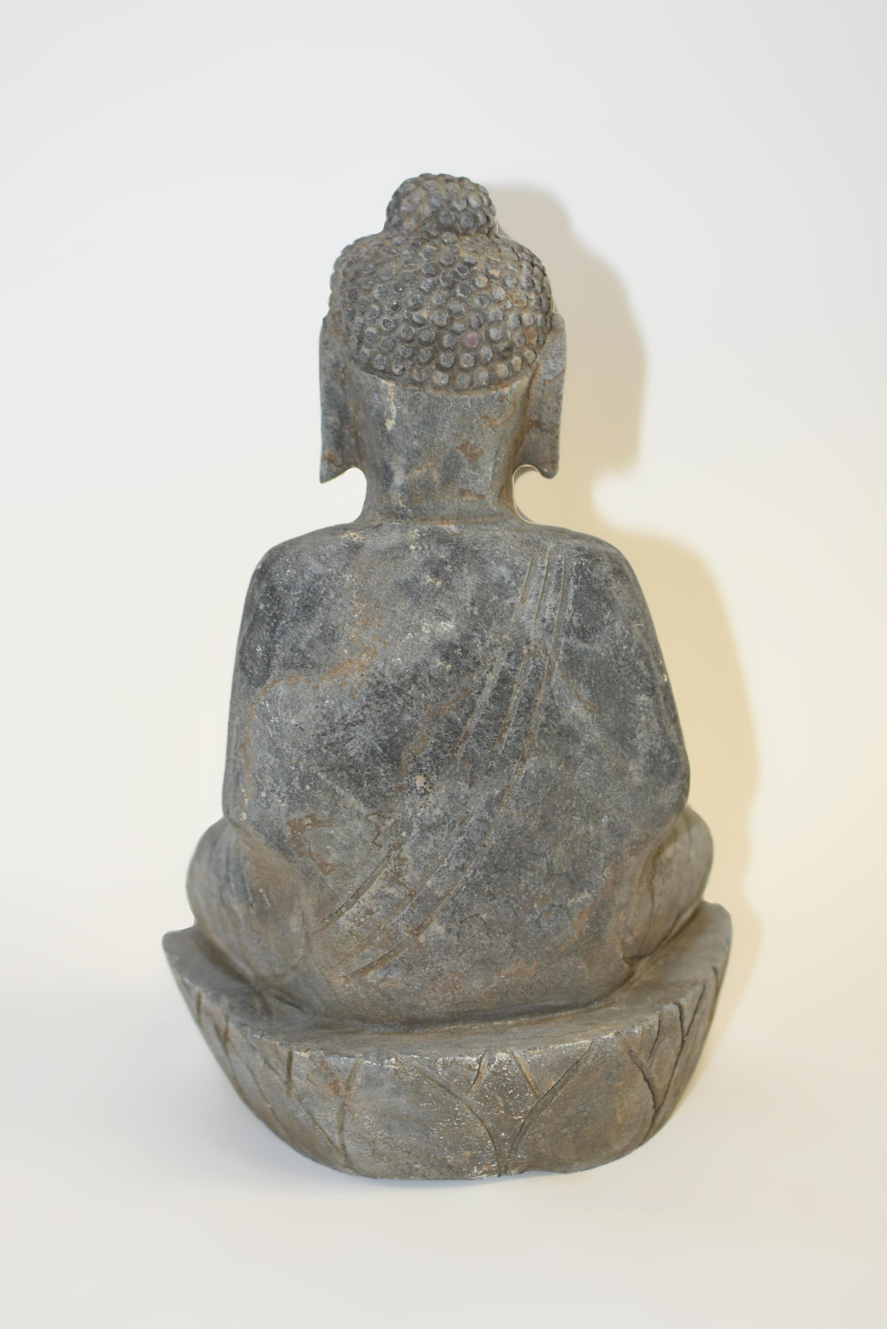 Antique Stone Buddha 29 lb 6