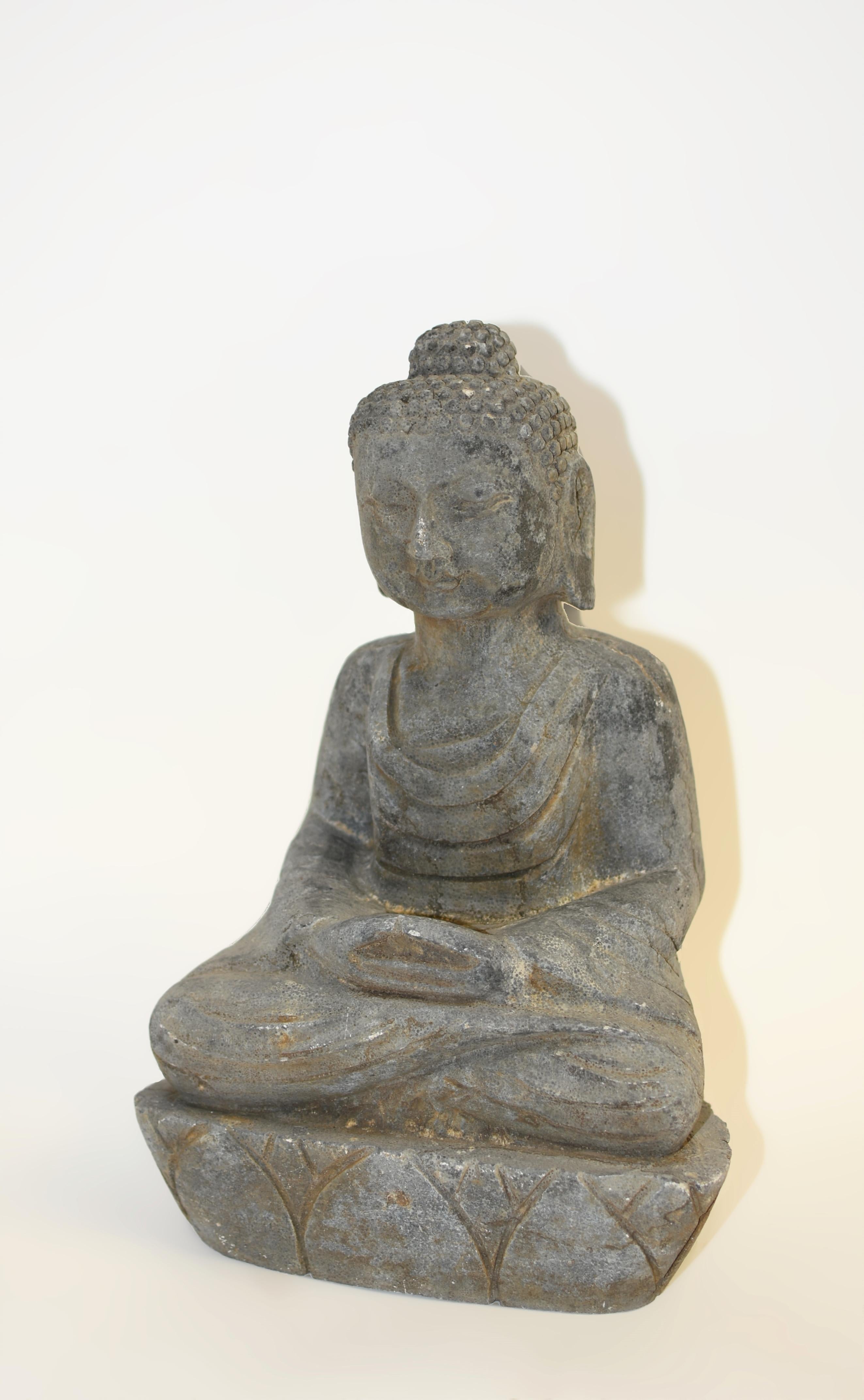 Tang Antique Stone Buddha 29 lb