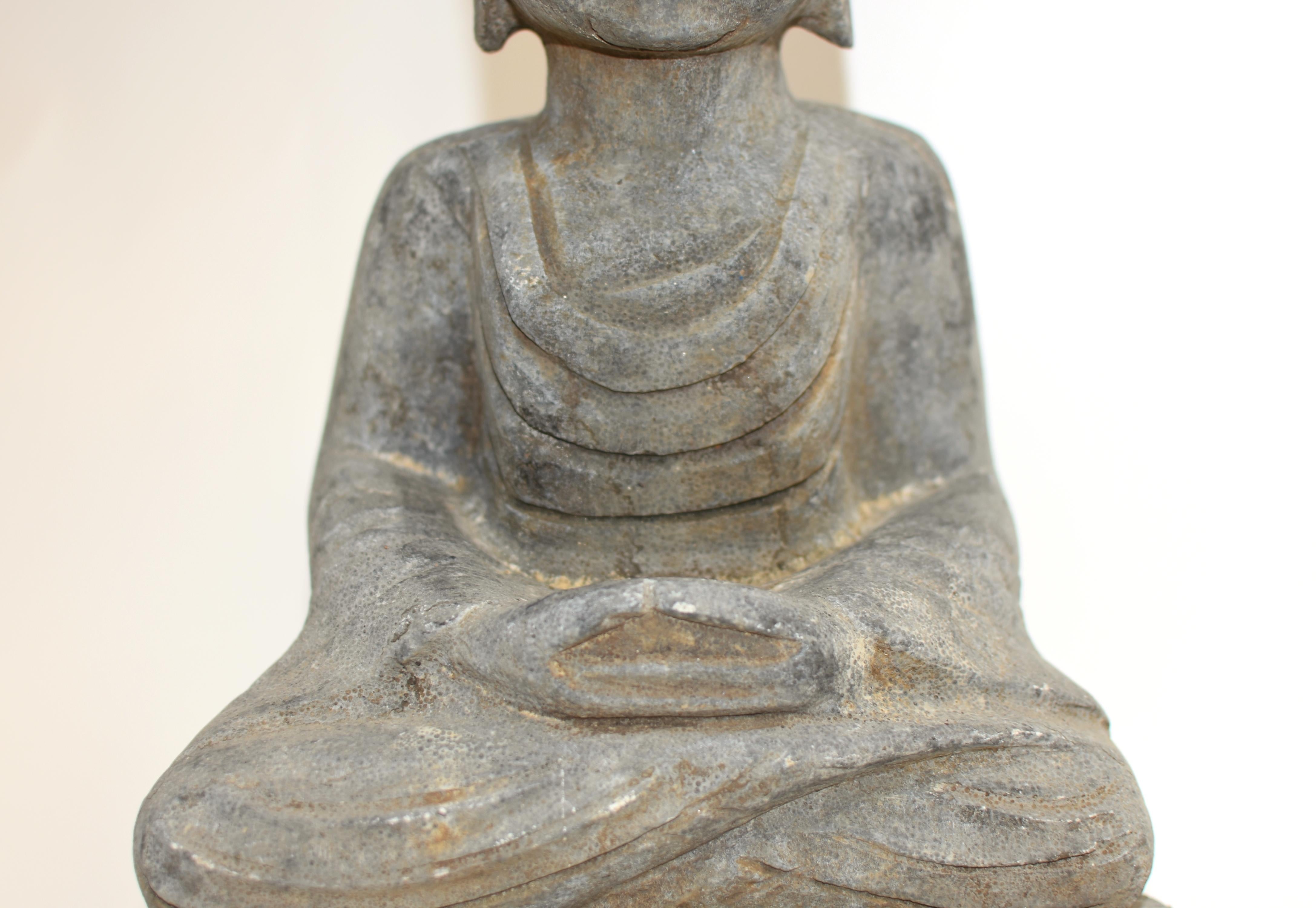 Chinese Antique Stone Buddha 29 lb
