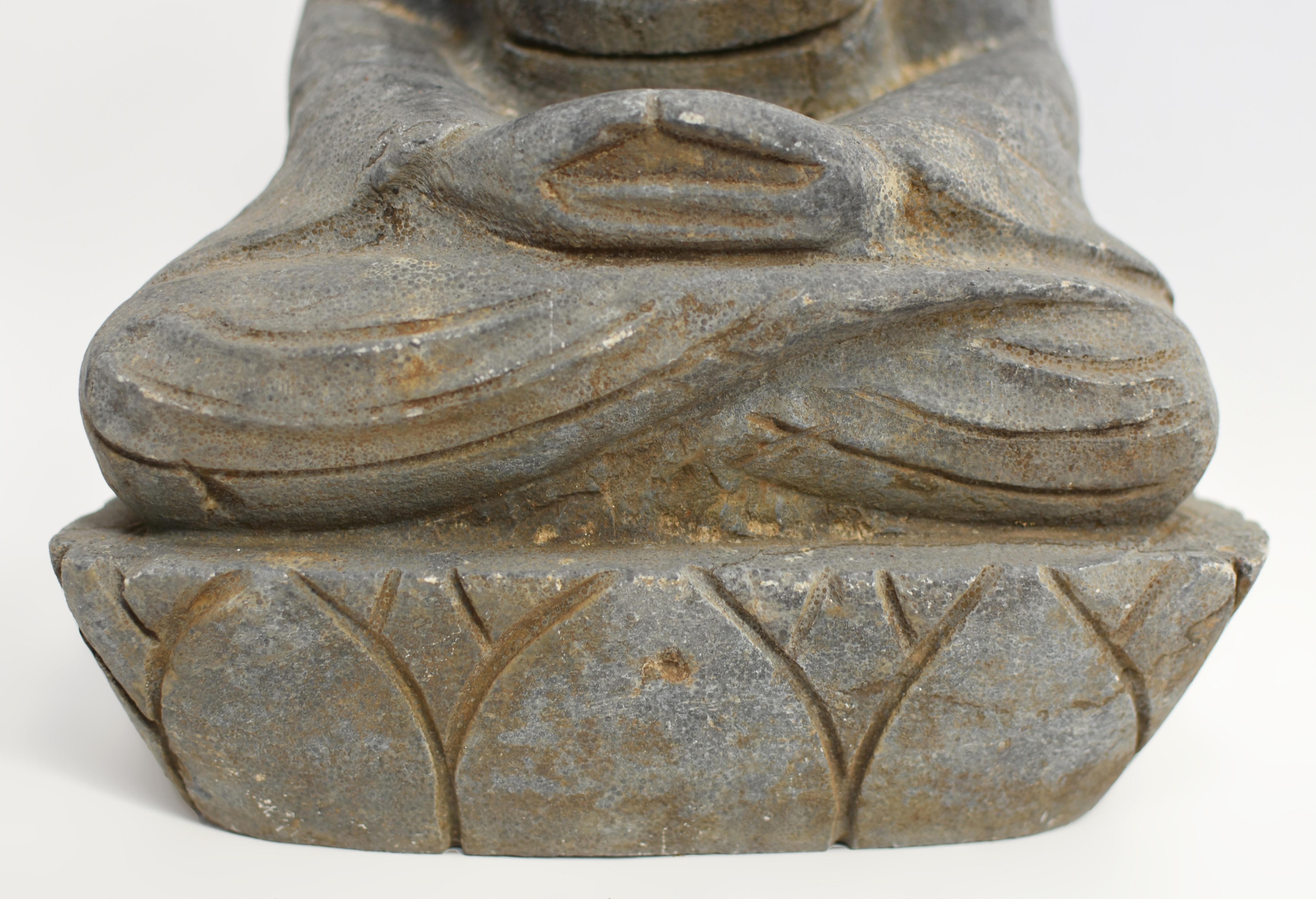 Hand-Carved Antique Stone Buddha 29 lb