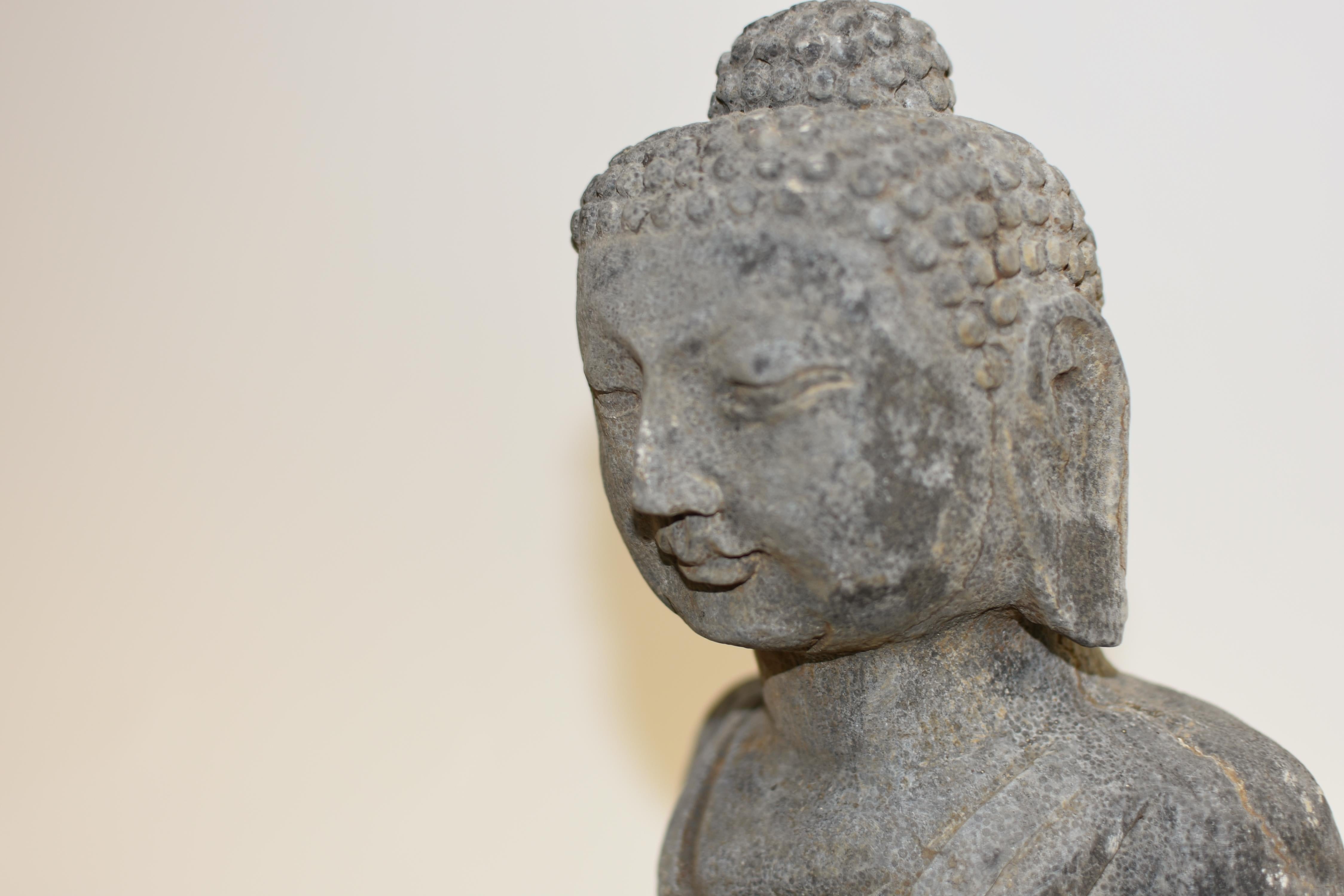 19th Century Antique Stone Buddha 29 lb