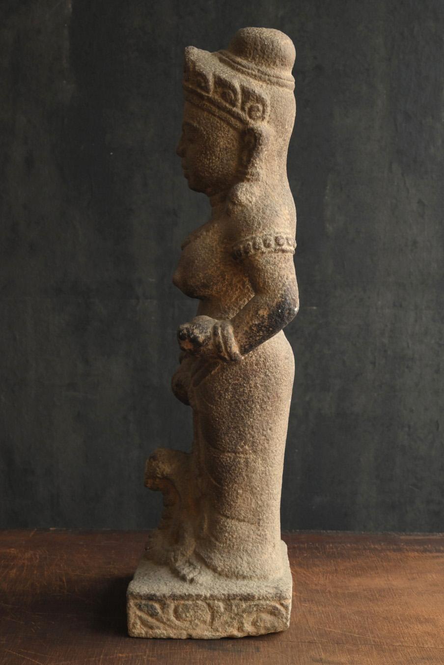 19th Century Antique stone Buddha of a goddess or woman from Southeast Asia / 19th century