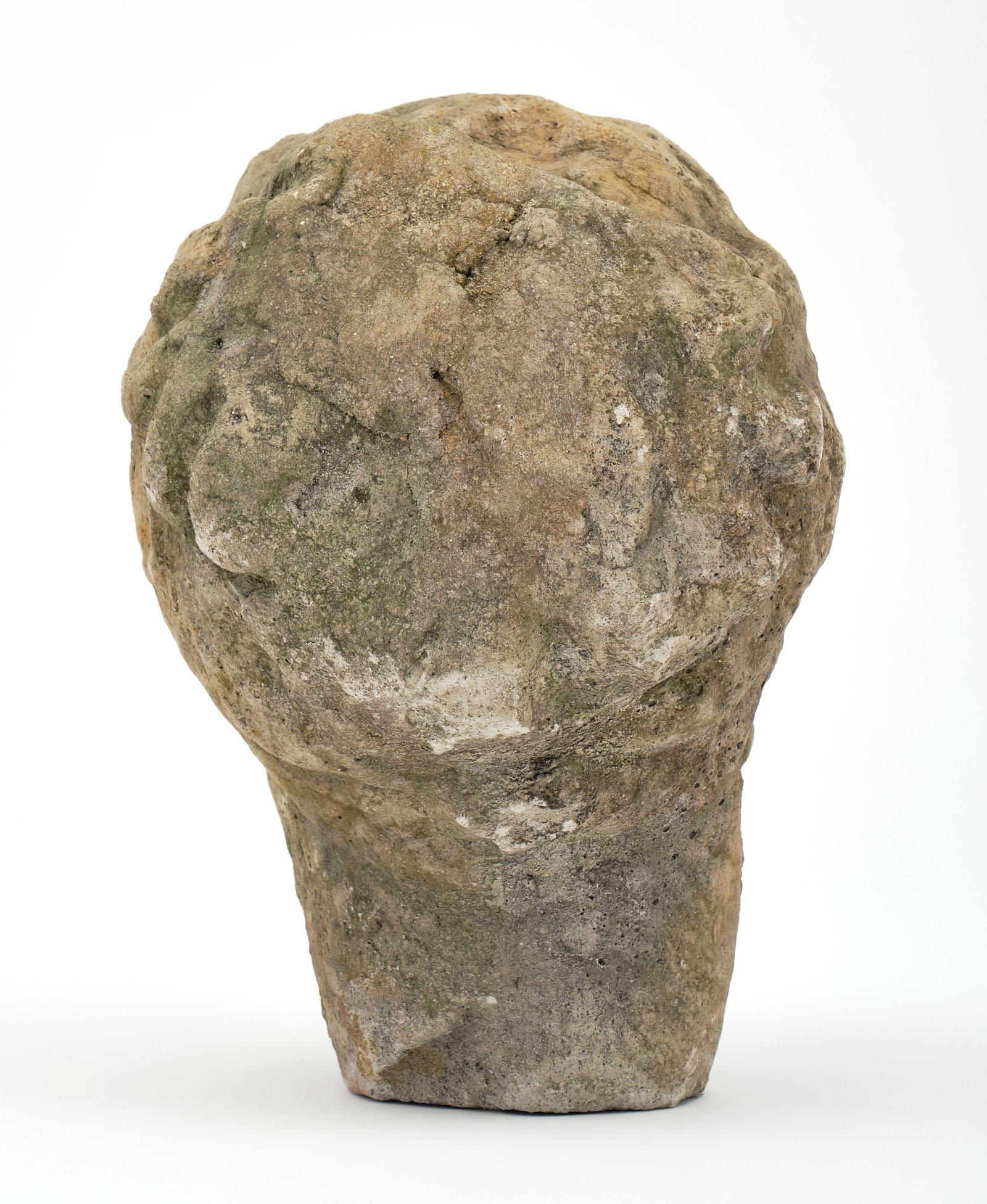 Cast Stone Antique Stone Bust of Athena