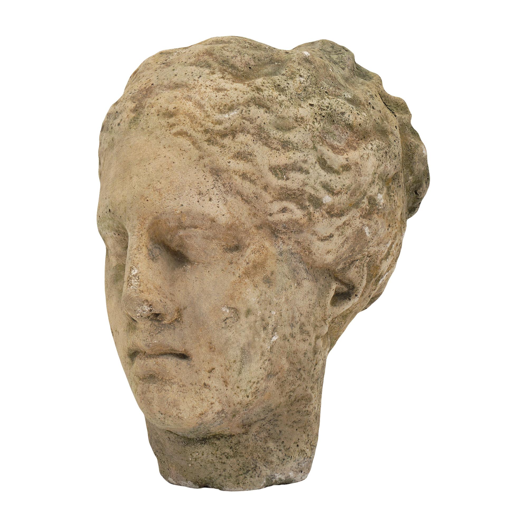 Antique Stone Bust of Athena