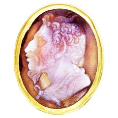 Antique Stone Cameo Ring in an 22K Hand Made Ring, 17th-18th Century
