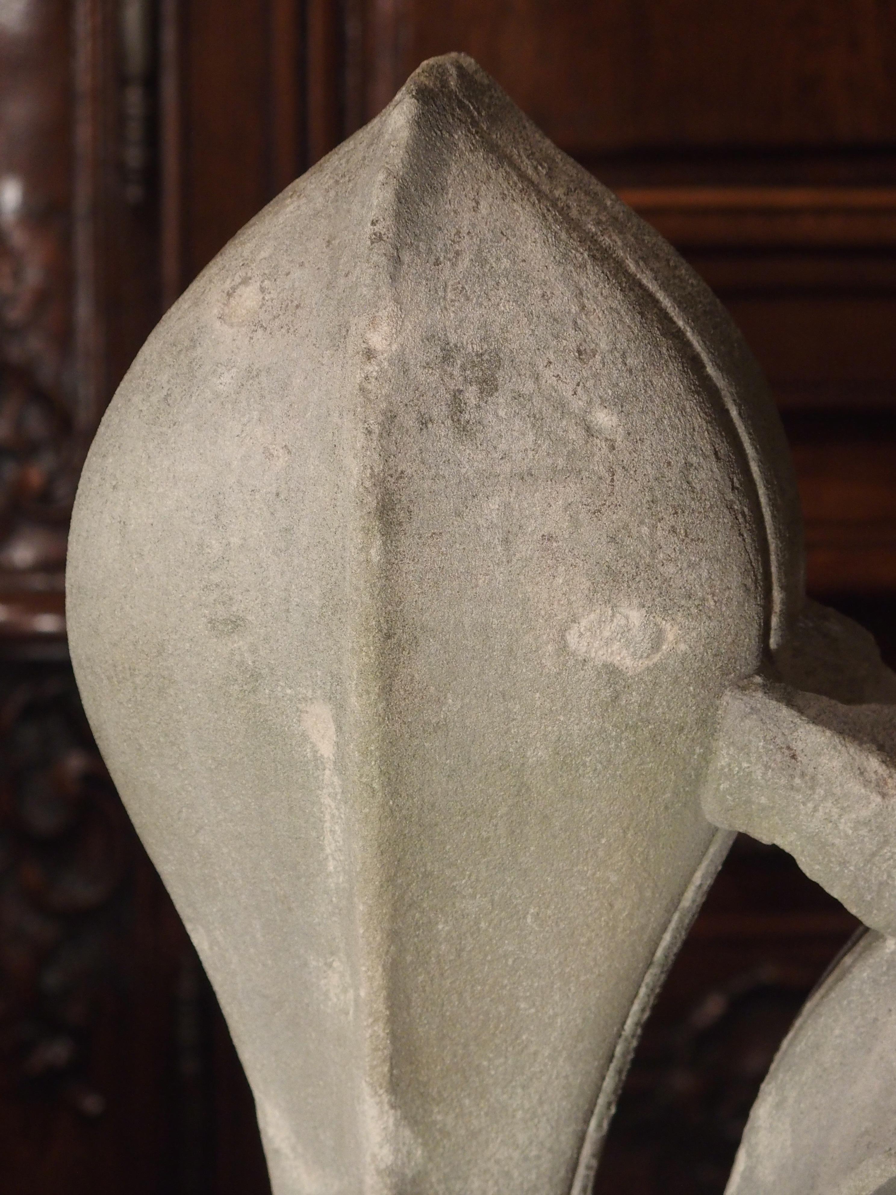 Antique Stone Carved Fleur De Lys, 19th Century 8