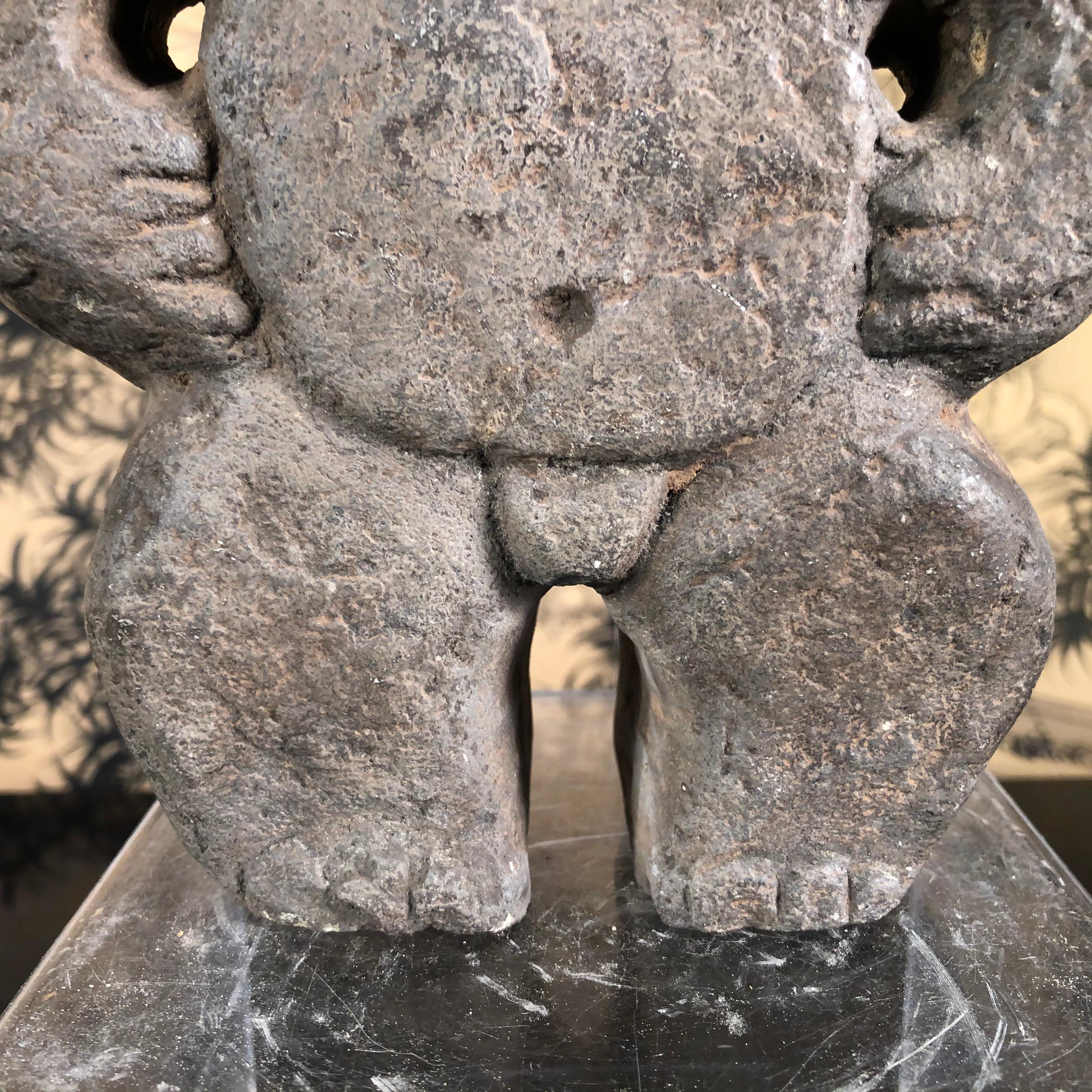 19th Century Antique Stone Ceremonial Mapuche Idol Figure from Old Chile