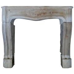 Antique Stone Fireplace Louis XIV Style Hand-Carved 18th Century from France.