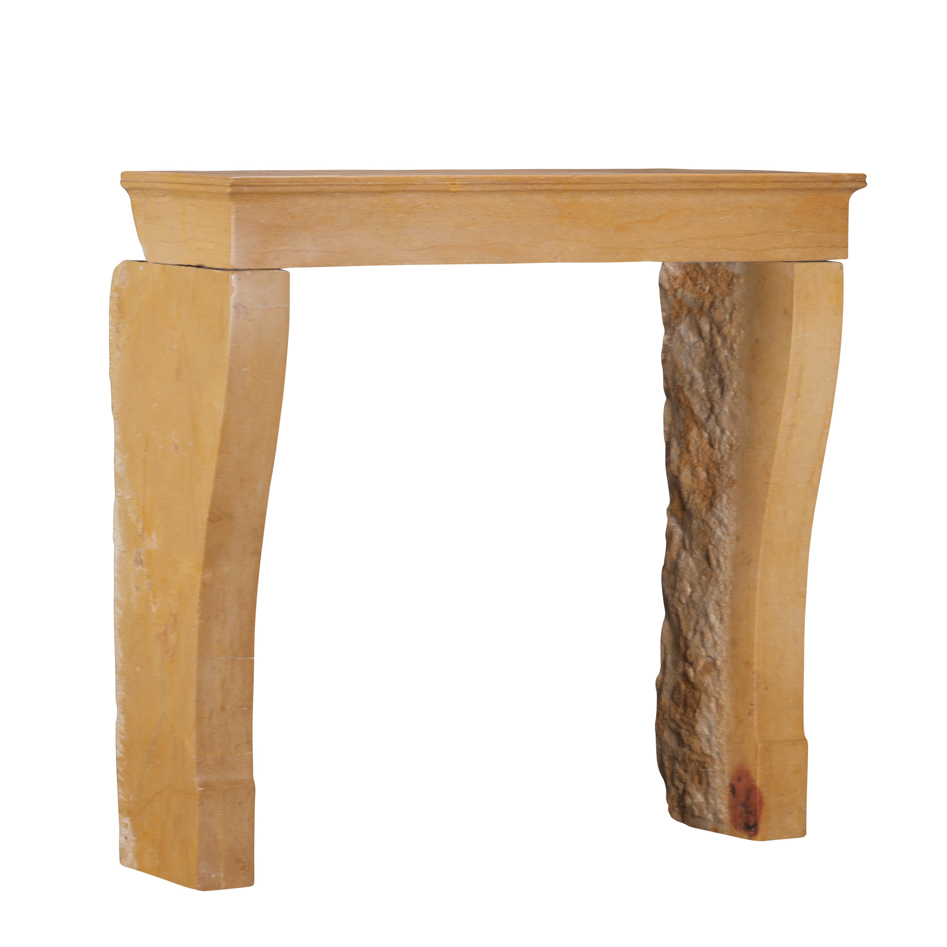 Antique Stone Fireplace Mantel for Square Fireboxes or Inserts For Sale 3