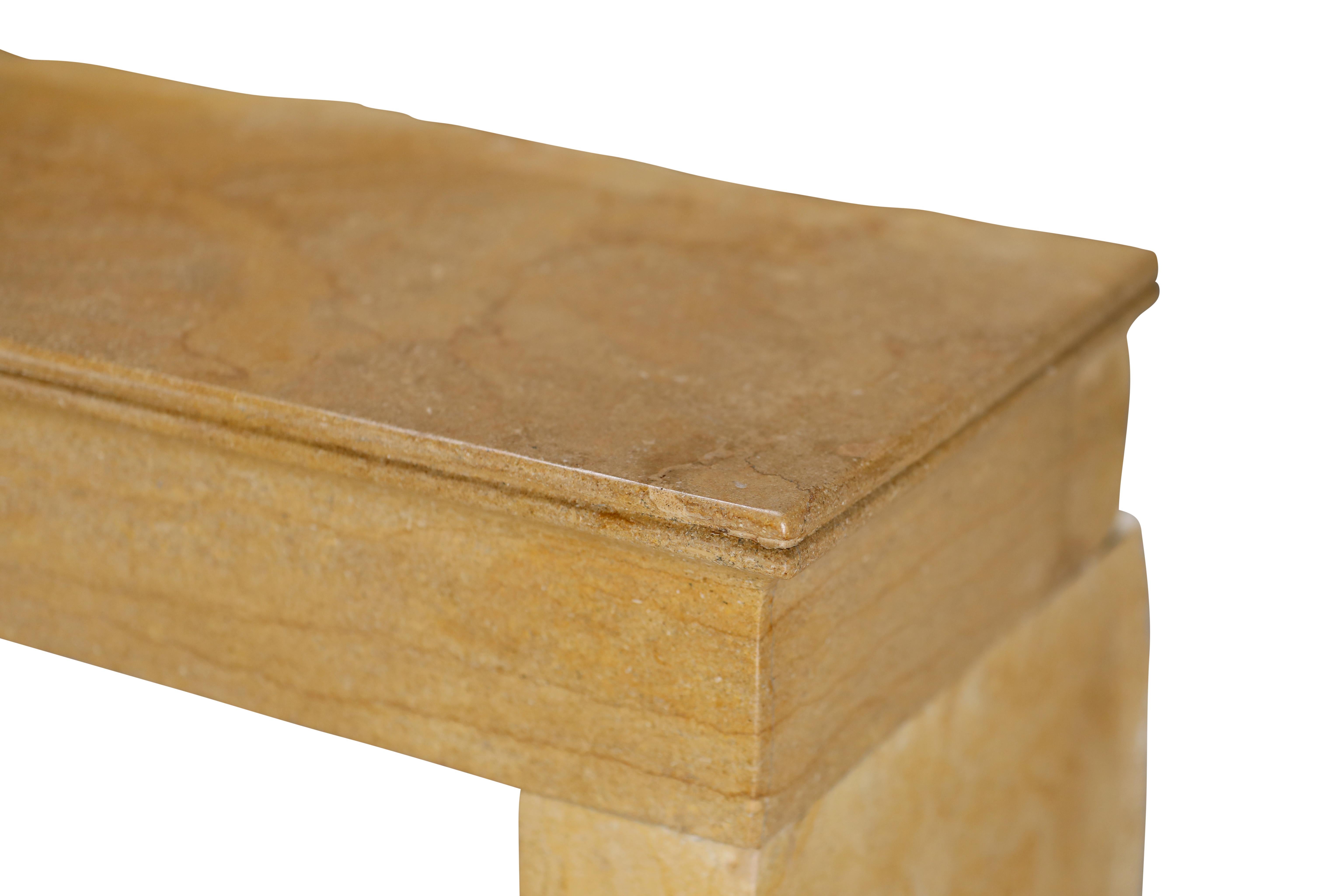 Antique Stone Fireplace Mantel for Square Fireboxes or Inserts For Sale 7