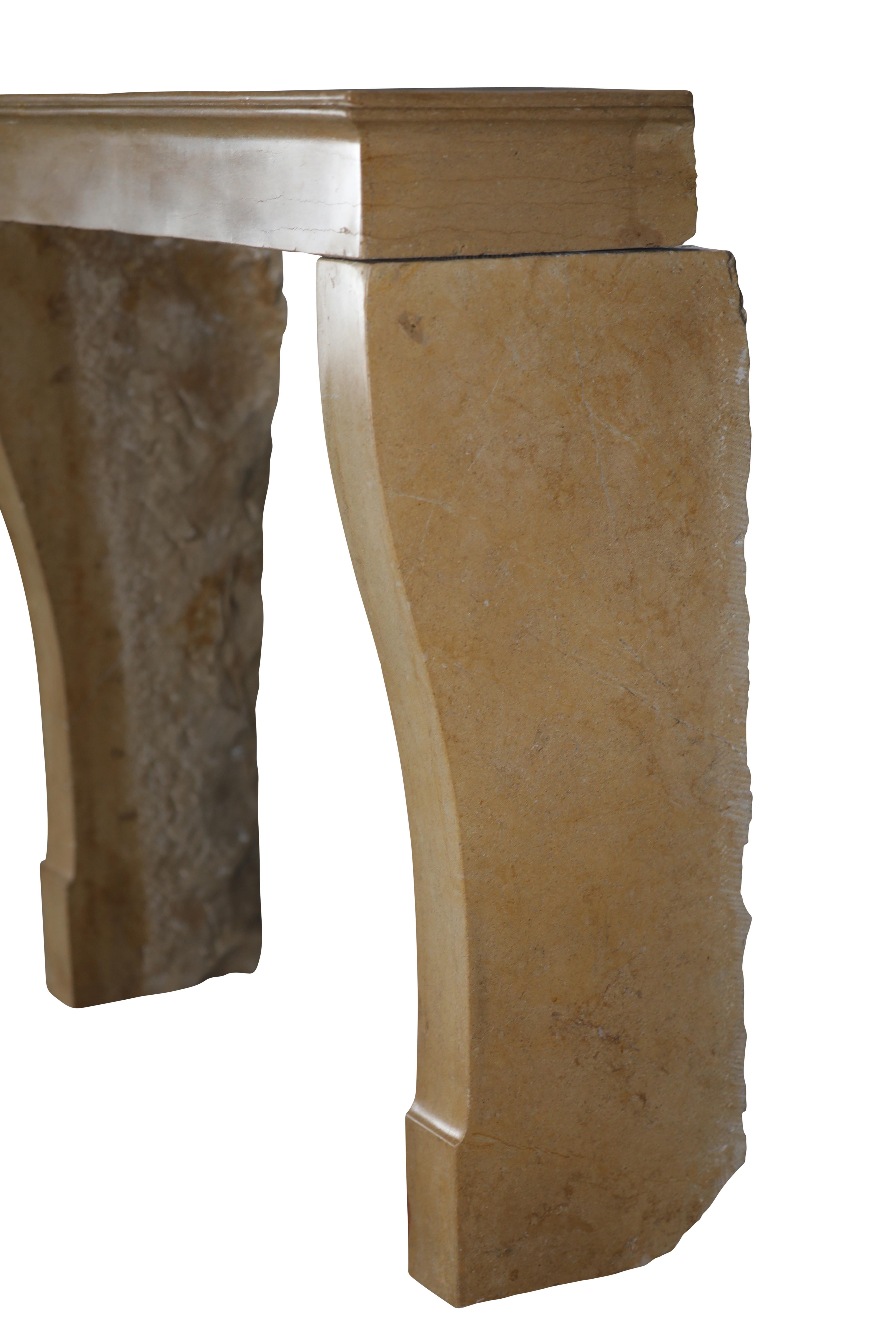 Antique Stone Fireplace Mantel for Square Fireboxes or Inserts For Sale 12