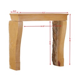 Antique Stone Fireplace Mantel for Square Fireboxes or Inserts