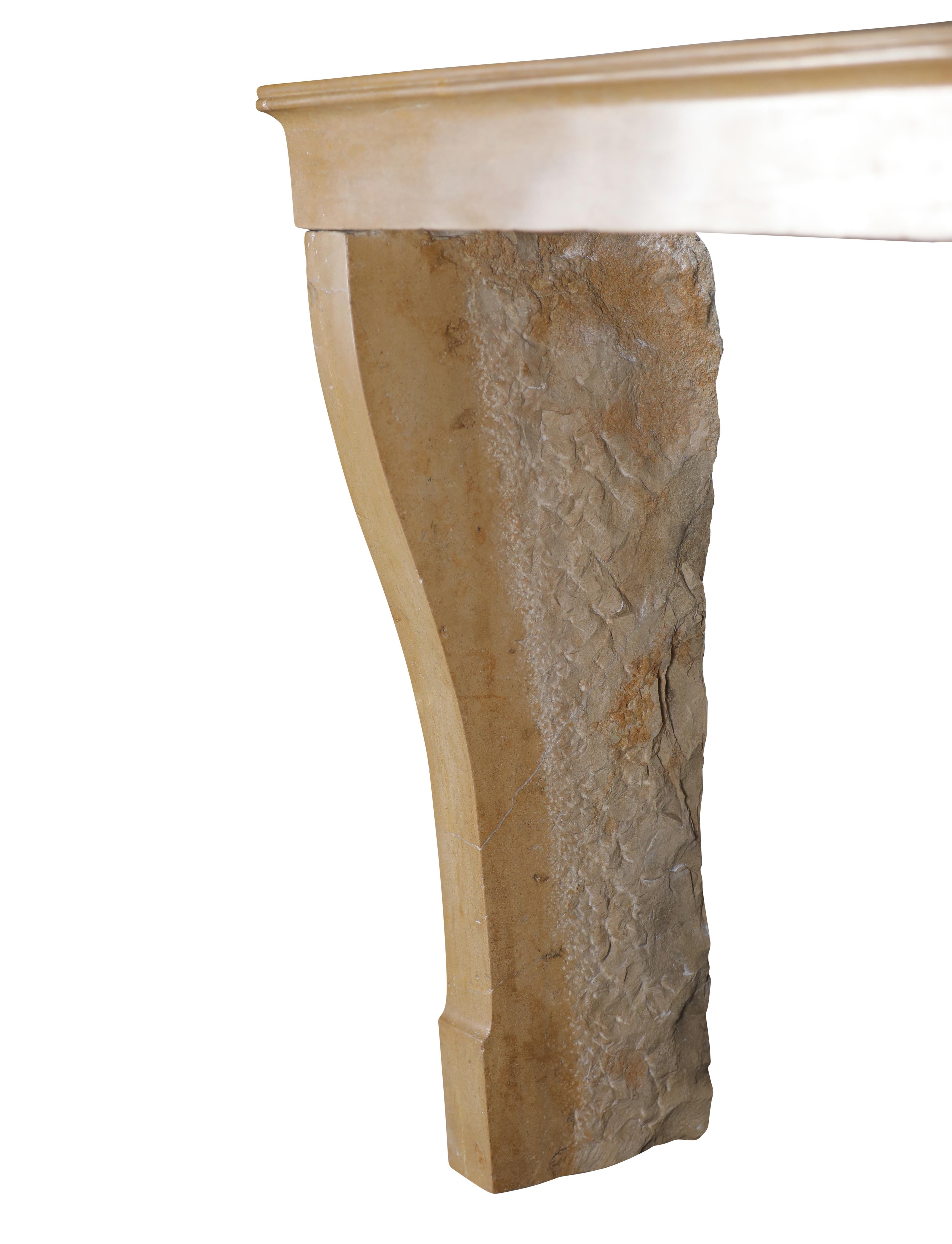 Antique Stone Fireplace Mantel for Square Fireboxes or Inserts For Sale 13