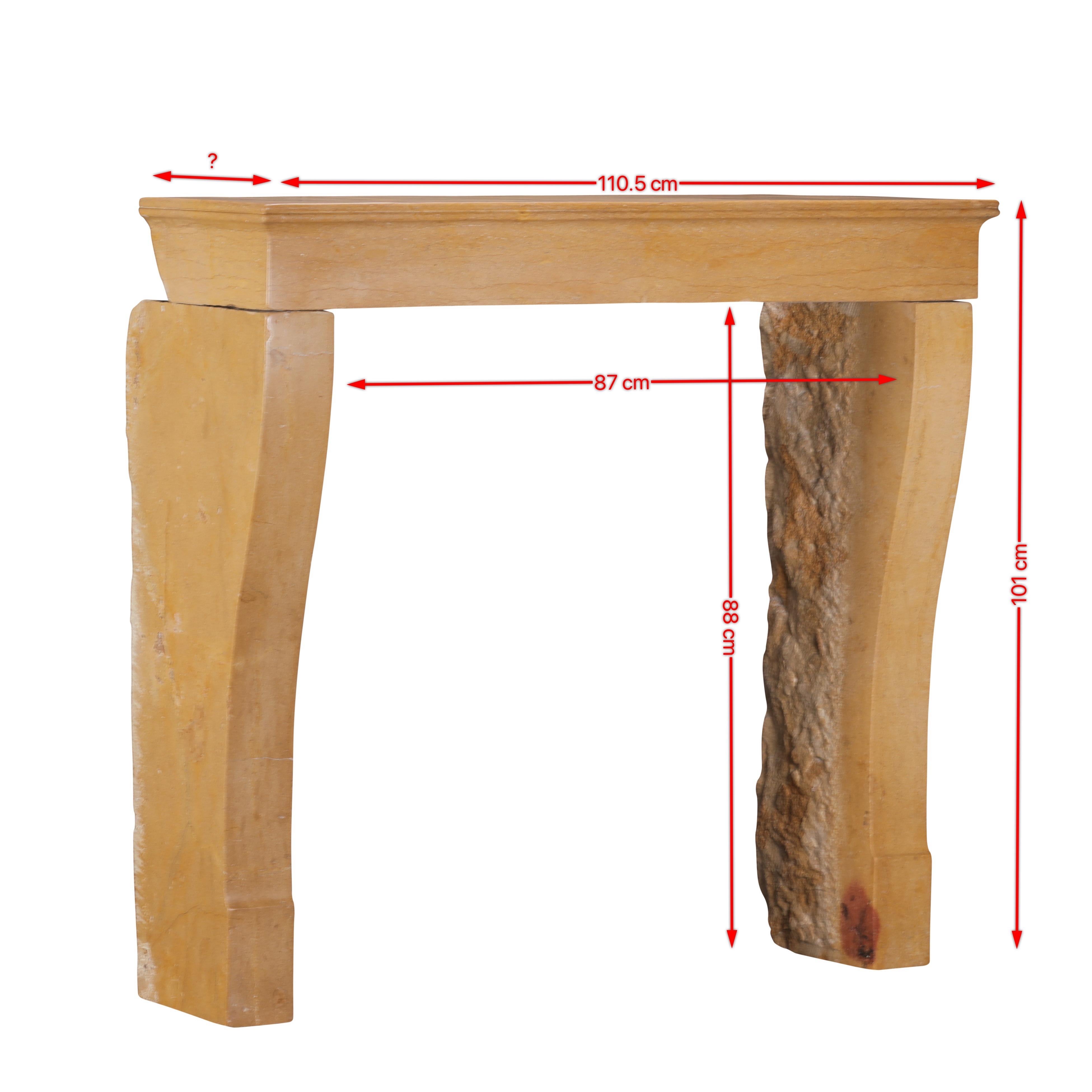 Louis Philippe Antique Stone Fireplace Mantel for Square Fireboxes or Inserts For Sale