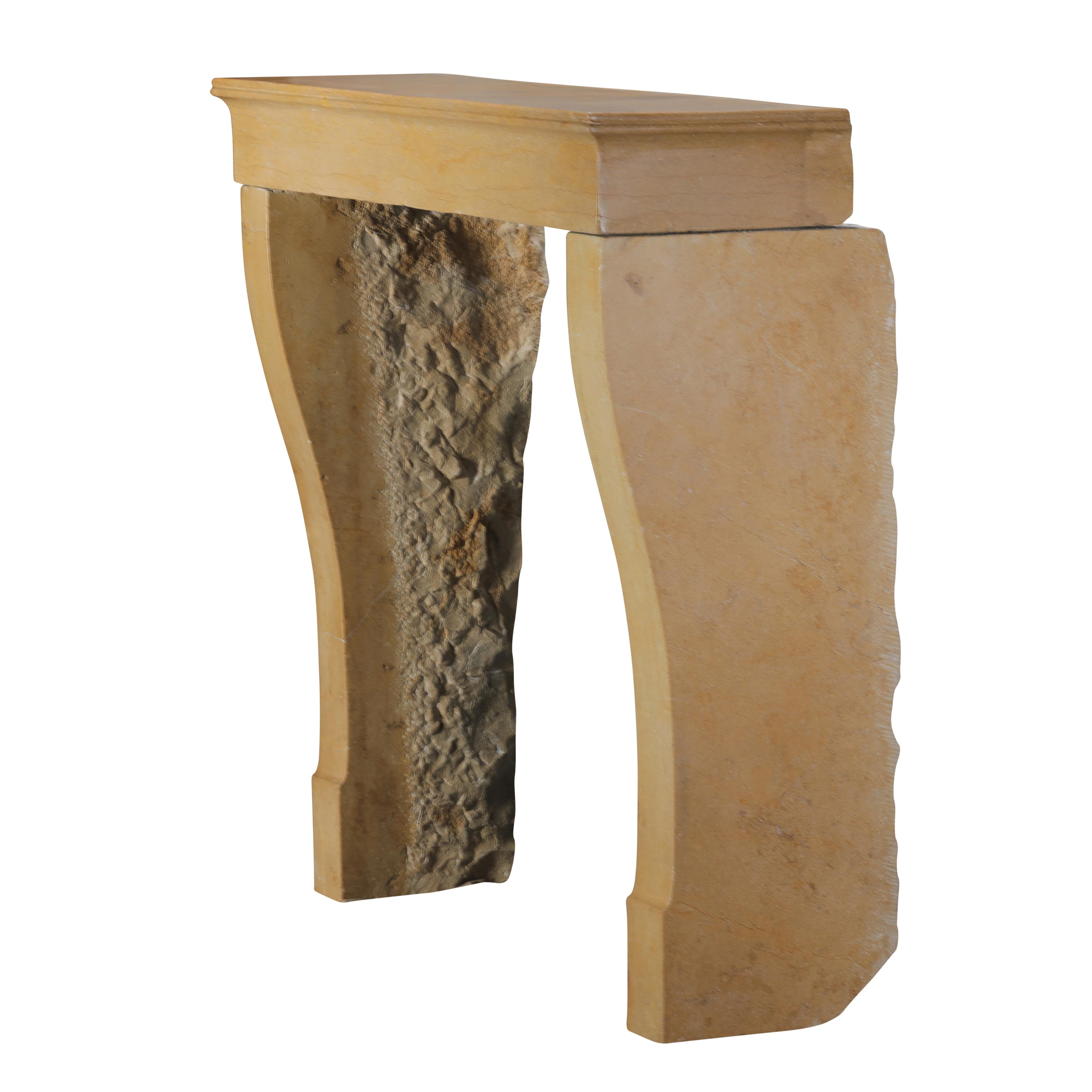 19th Century Antique Stone Fireplace Mantel for Square Fireboxes or Inserts For Sale