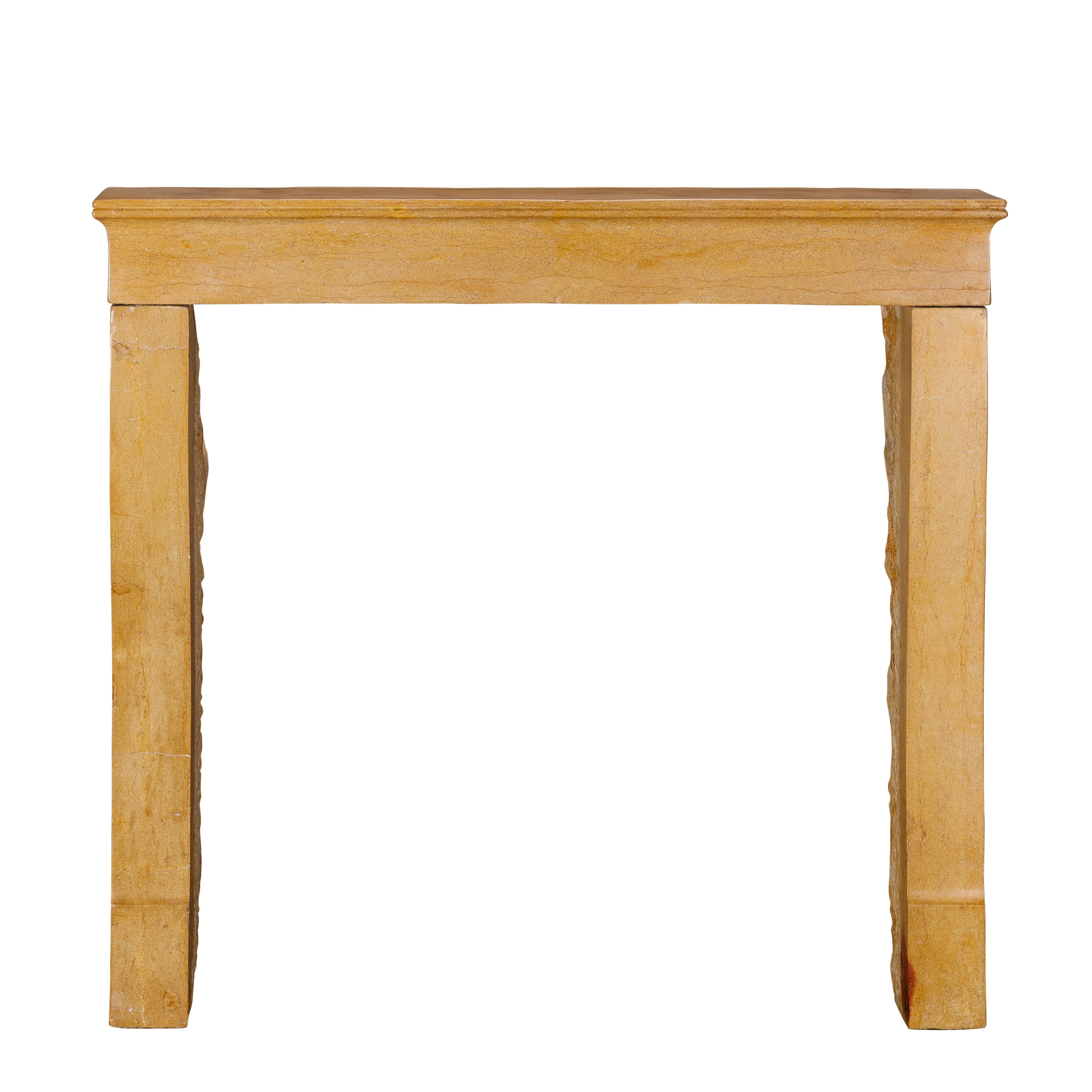 Antique Stone Fireplace Mantel for Square Fireboxes or Inserts For Sale 1