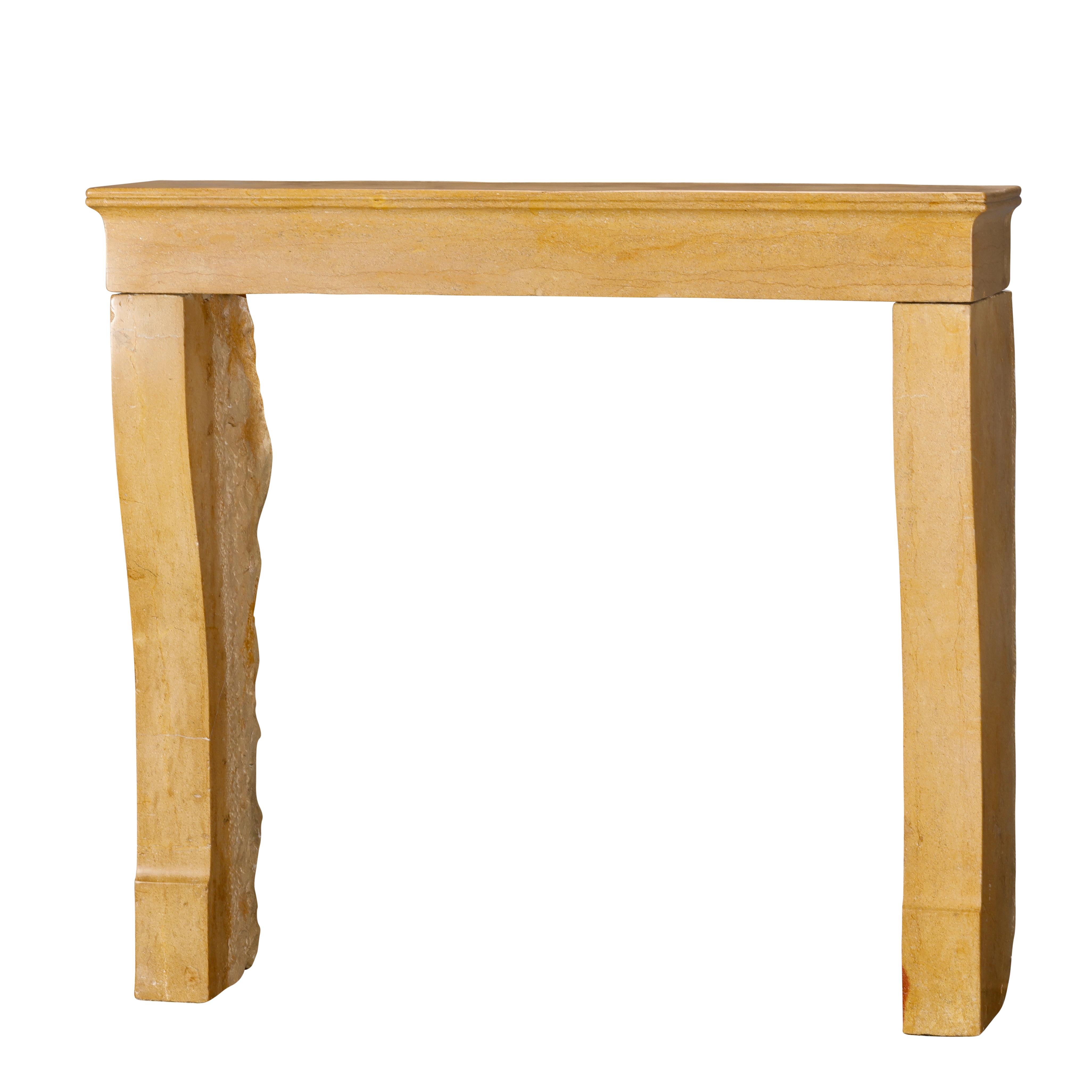 Antique Stone Fireplace Mantel for Square Fireboxes or Inserts For Sale 2