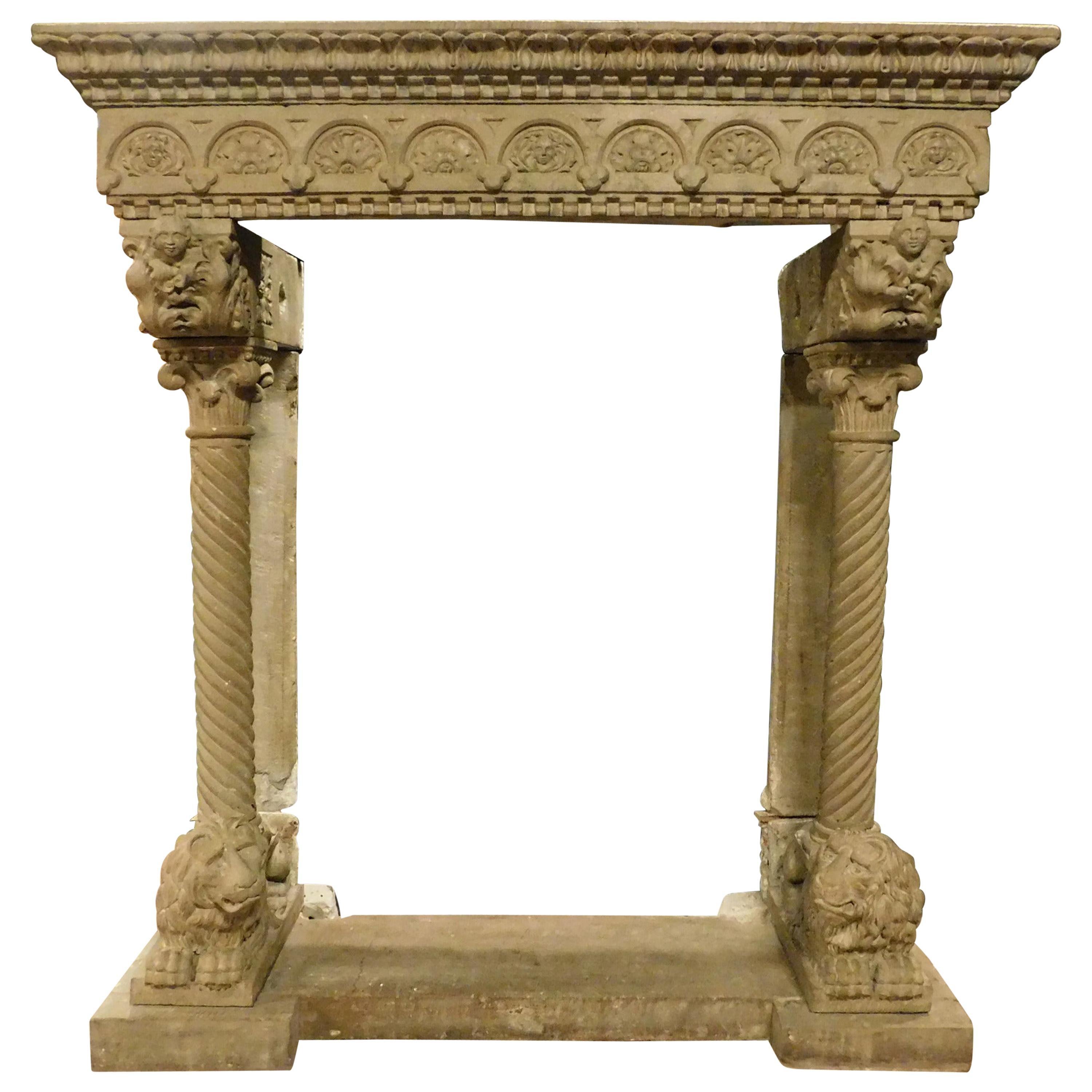 Colonna Capitello Pietra Arenaria Offerta Arte Antiquariato Vintage Stone Column 