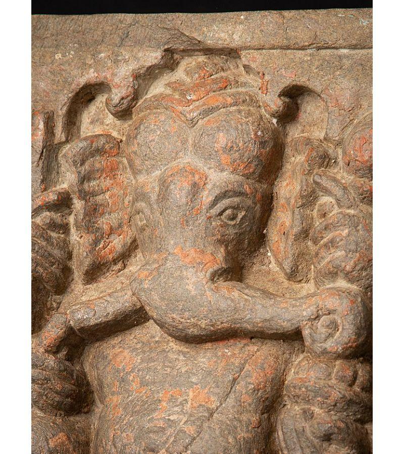 18th Century and Earlier Antique Stone Ganesha Panel from India For Sale