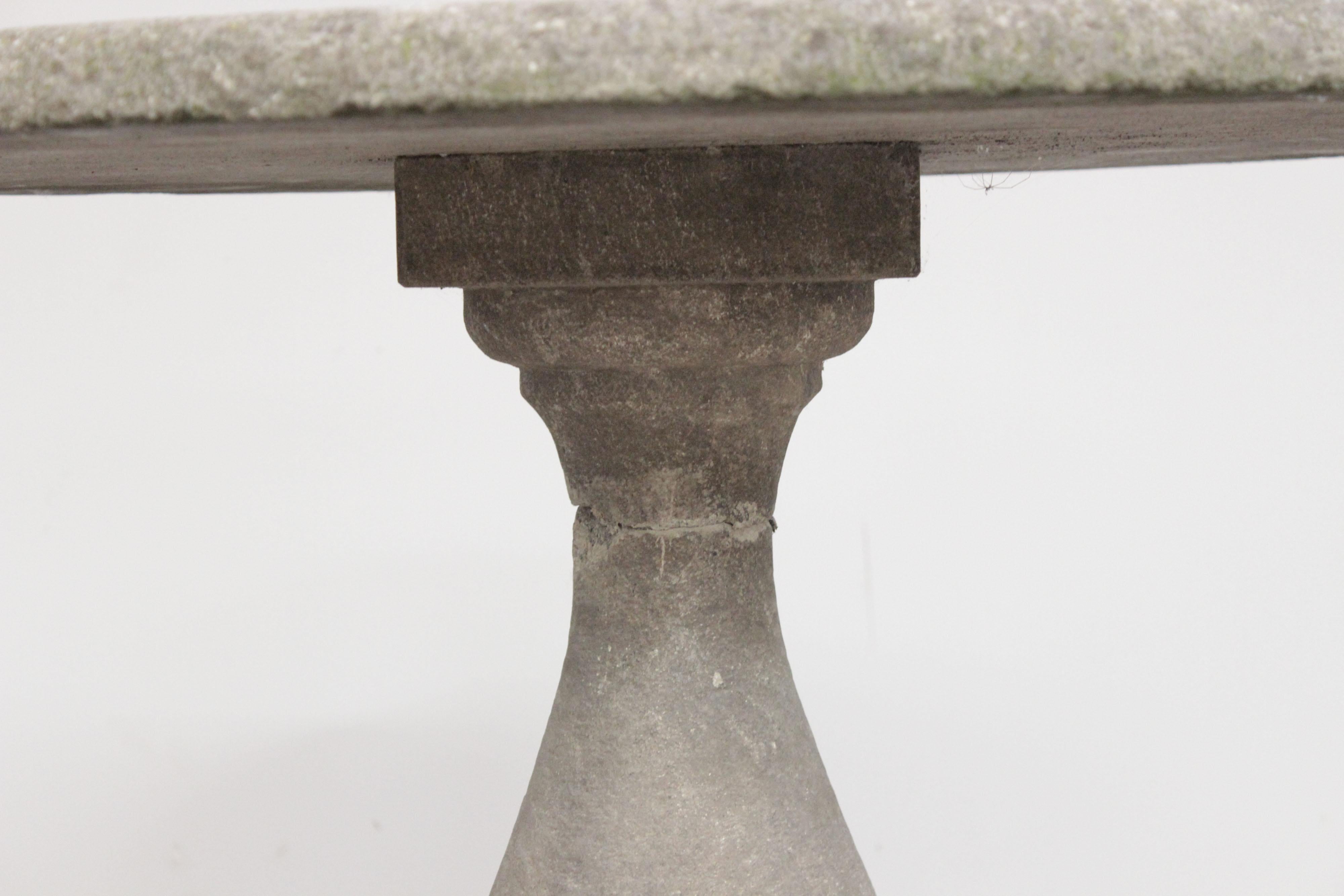 19th Century Antique Stone Garden Table with Central Medallion