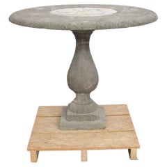 Antique Stone Garden Table with Central Medallion