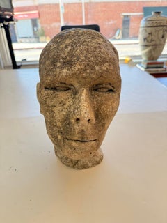 Antique Stone Head Sculpture