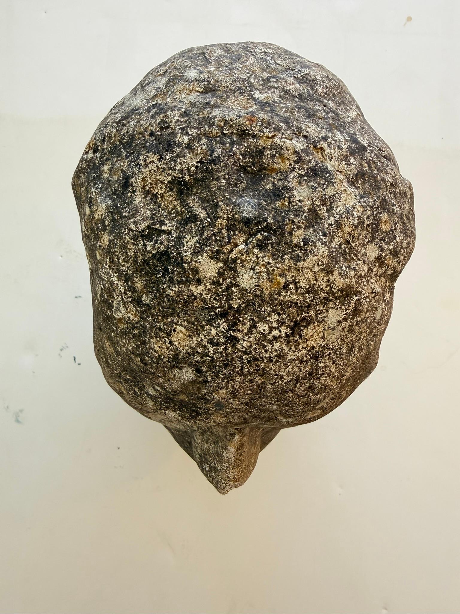 20th Century Antique Stone Head Sculpture For Sale