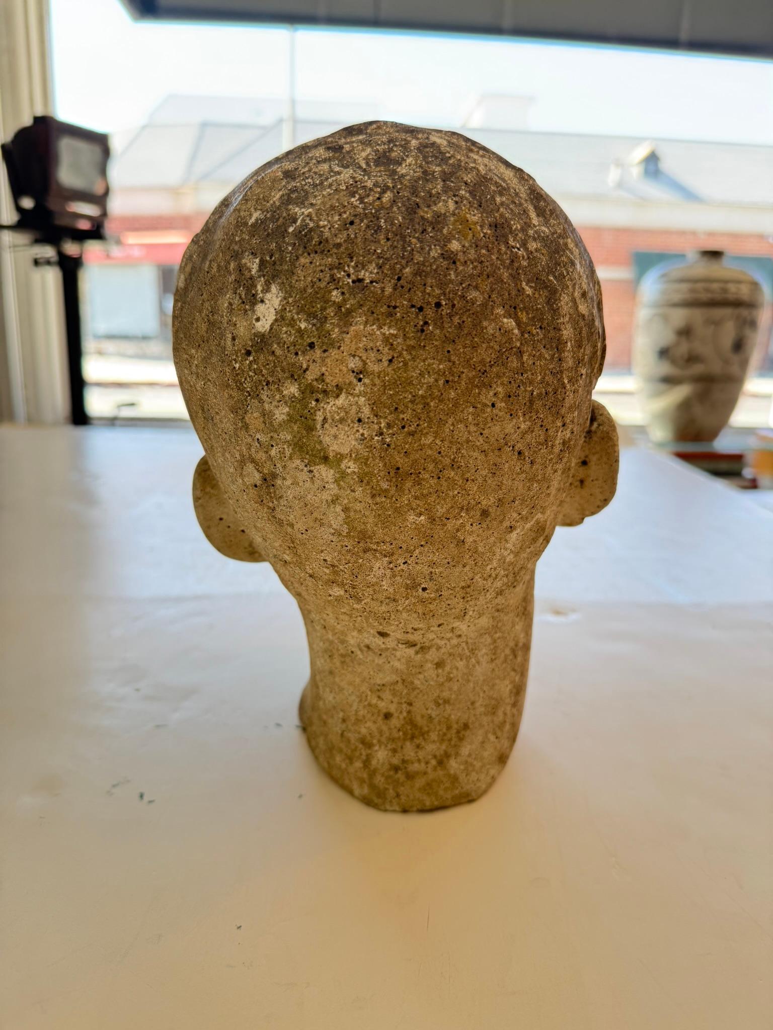 Antique Stone Head Sculpture For Sale 2