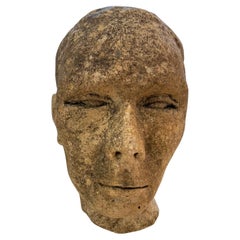 Antique Stone Head Sculpture