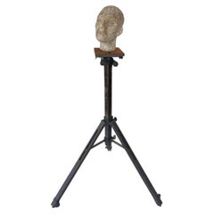 Antique Stone Head Sculpture