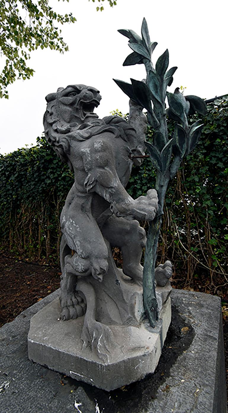 Garden sculpture made of Belgian bluestone.