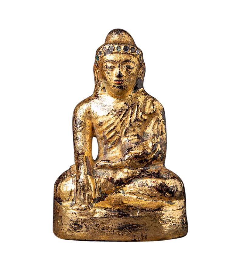 Antike Mandalay-Buddha-Statue aus Stein aus Birma