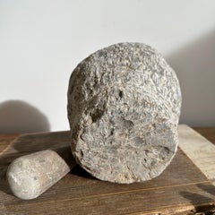 Antique Stone Mortar and Pestle Bowl Set