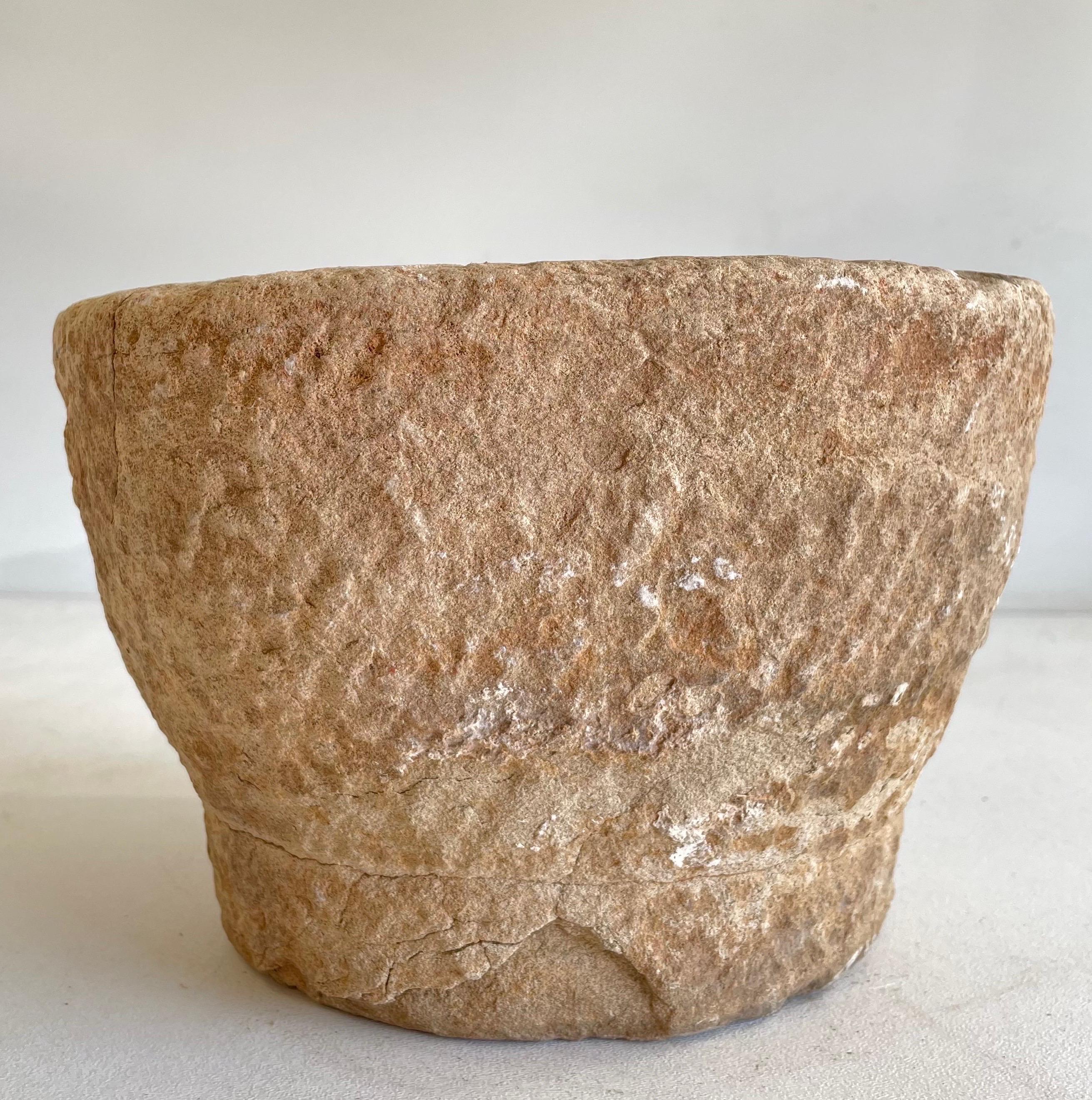 Antique Stone Mortar And Pestle Bowl Set For Sale 1