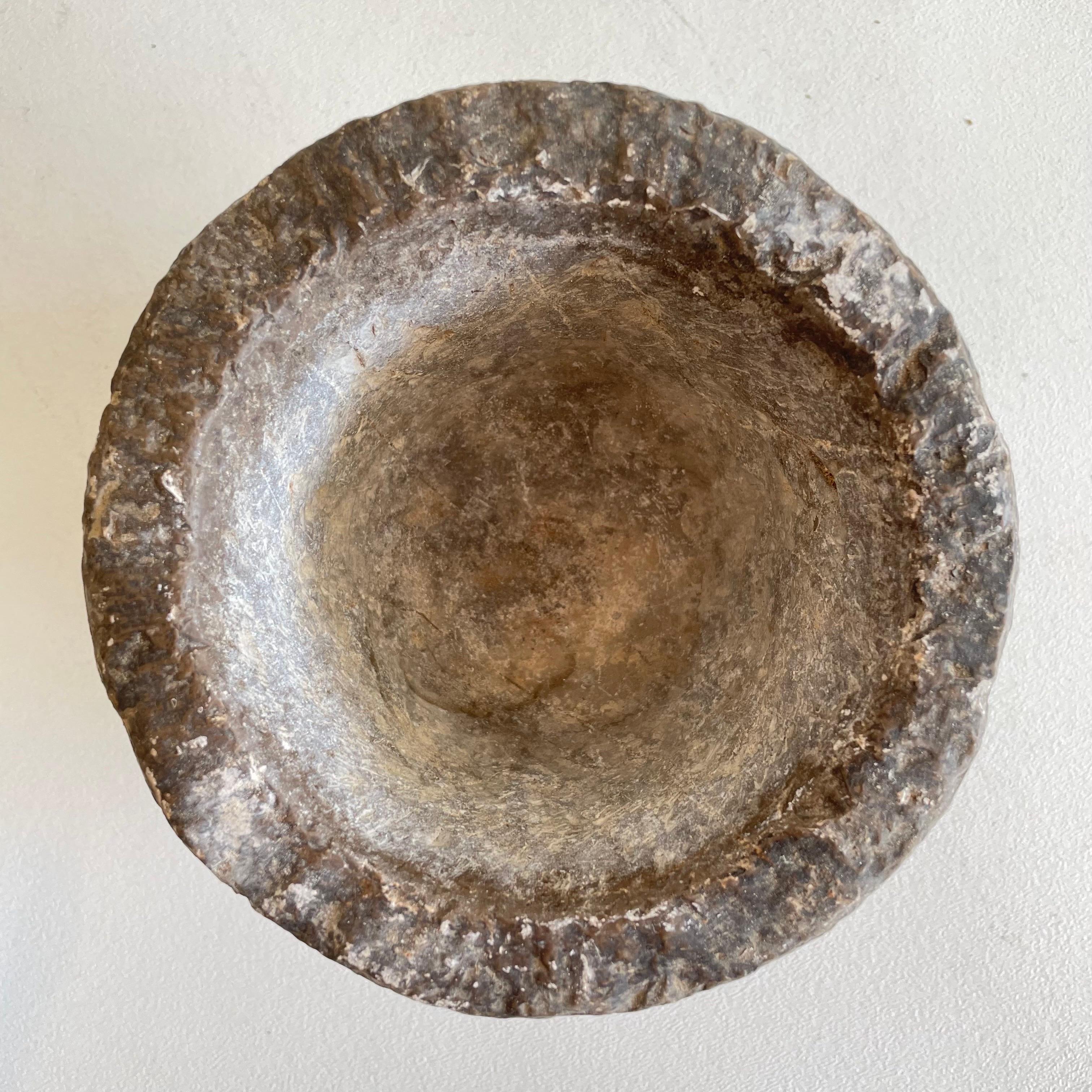Antique Stone Mortar and Pestle Bowl Set 3
