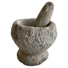 Vintage Stone Mortar and Pestle Bowl Set