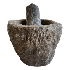 Antique Stone Mortar and Pestle Bowl Set
