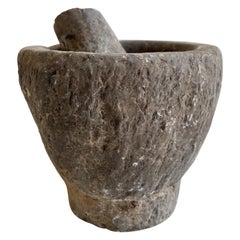 Antique Stone Mortar and Pestle Bowl Set