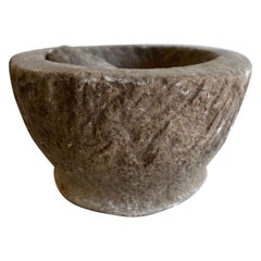 Antique Stone Mortar and Pestle Bowl Set
