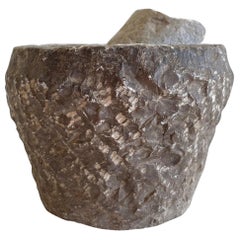 Antique Stone Mortar and Pestle Bowl Set