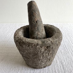 Antique Stone Mortar and Pestle Set