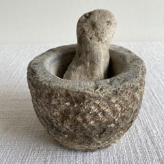 Antique Stone Mortar and Pestle Set