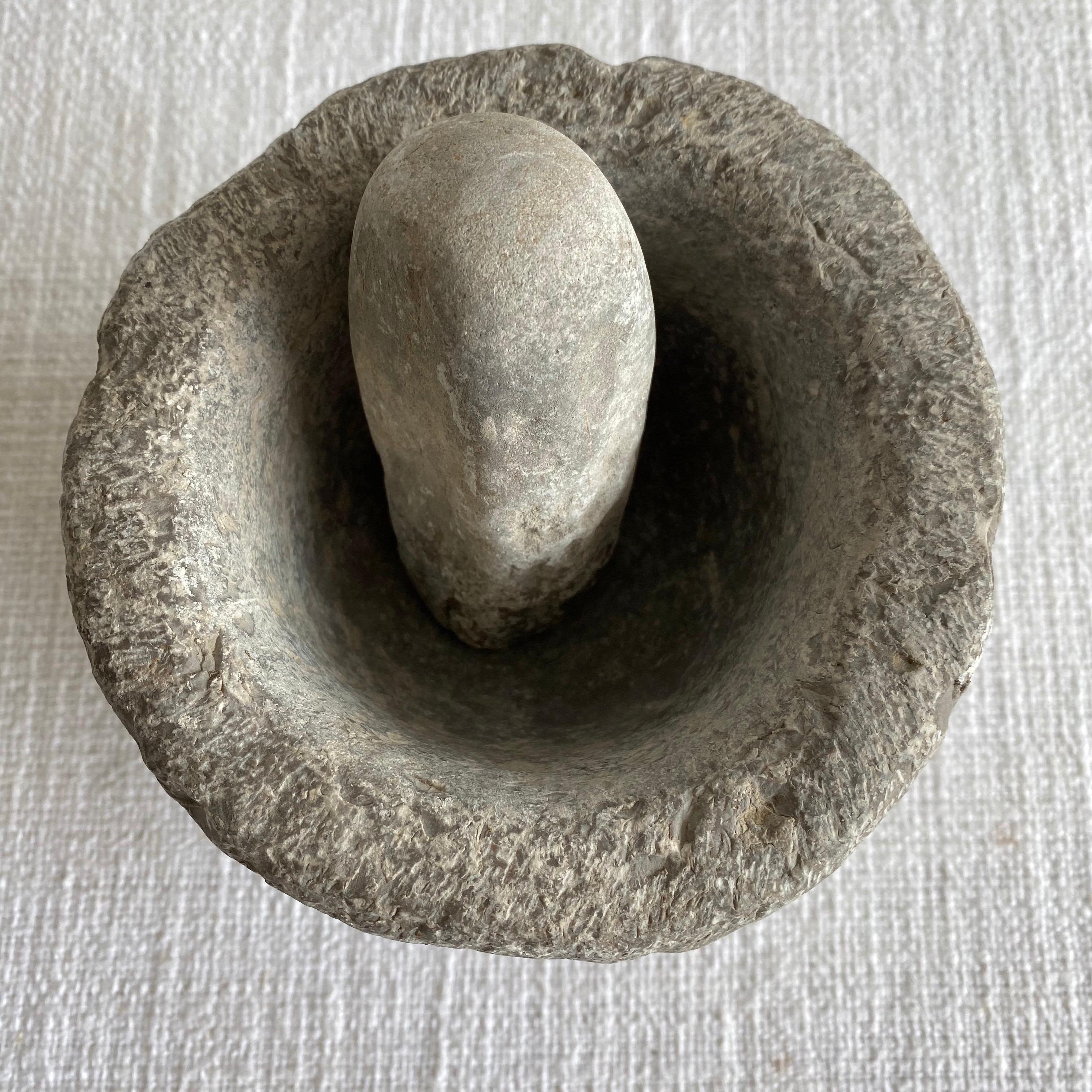 antique stone mortar and pestle