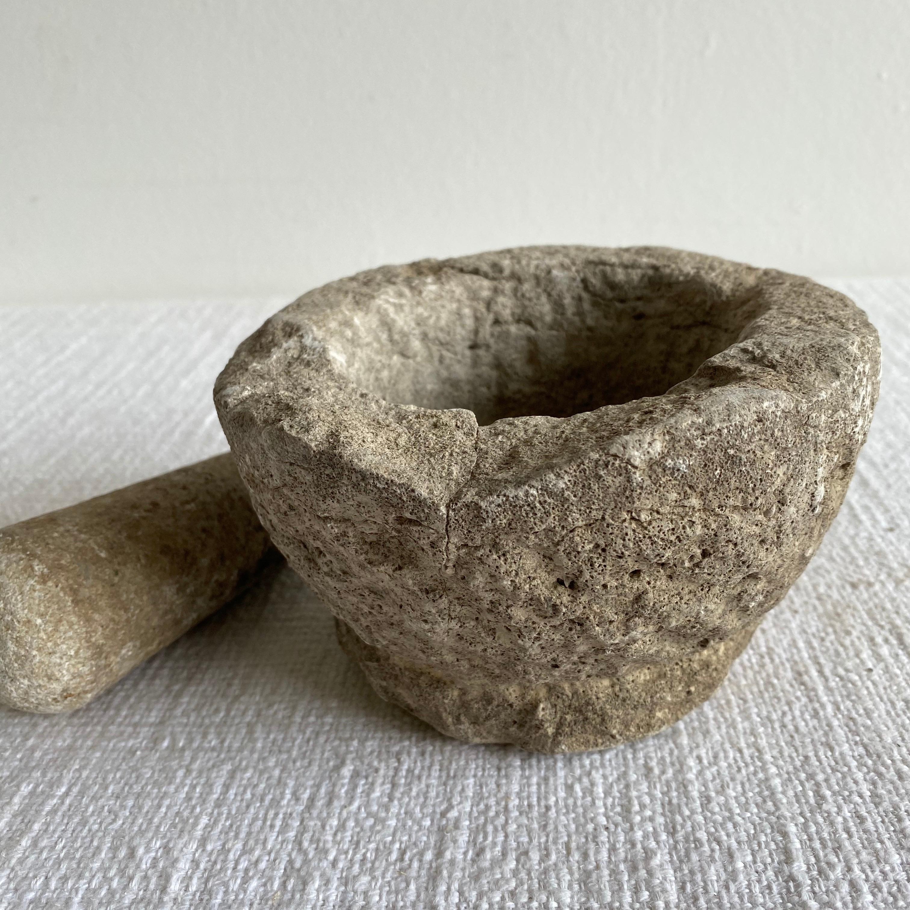 ancient mortar and pestle