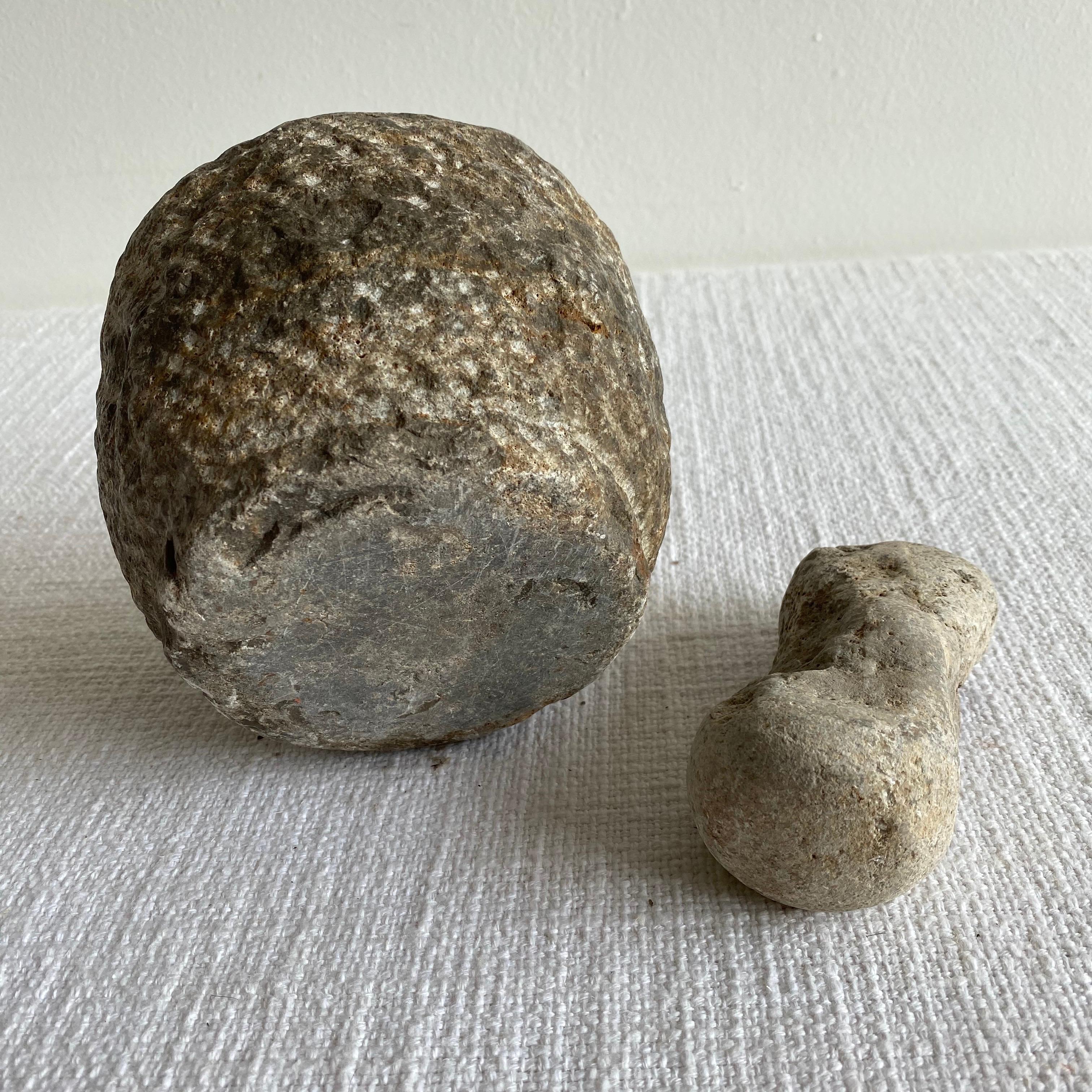 Antique Stone Mortar and Pestle Set 1