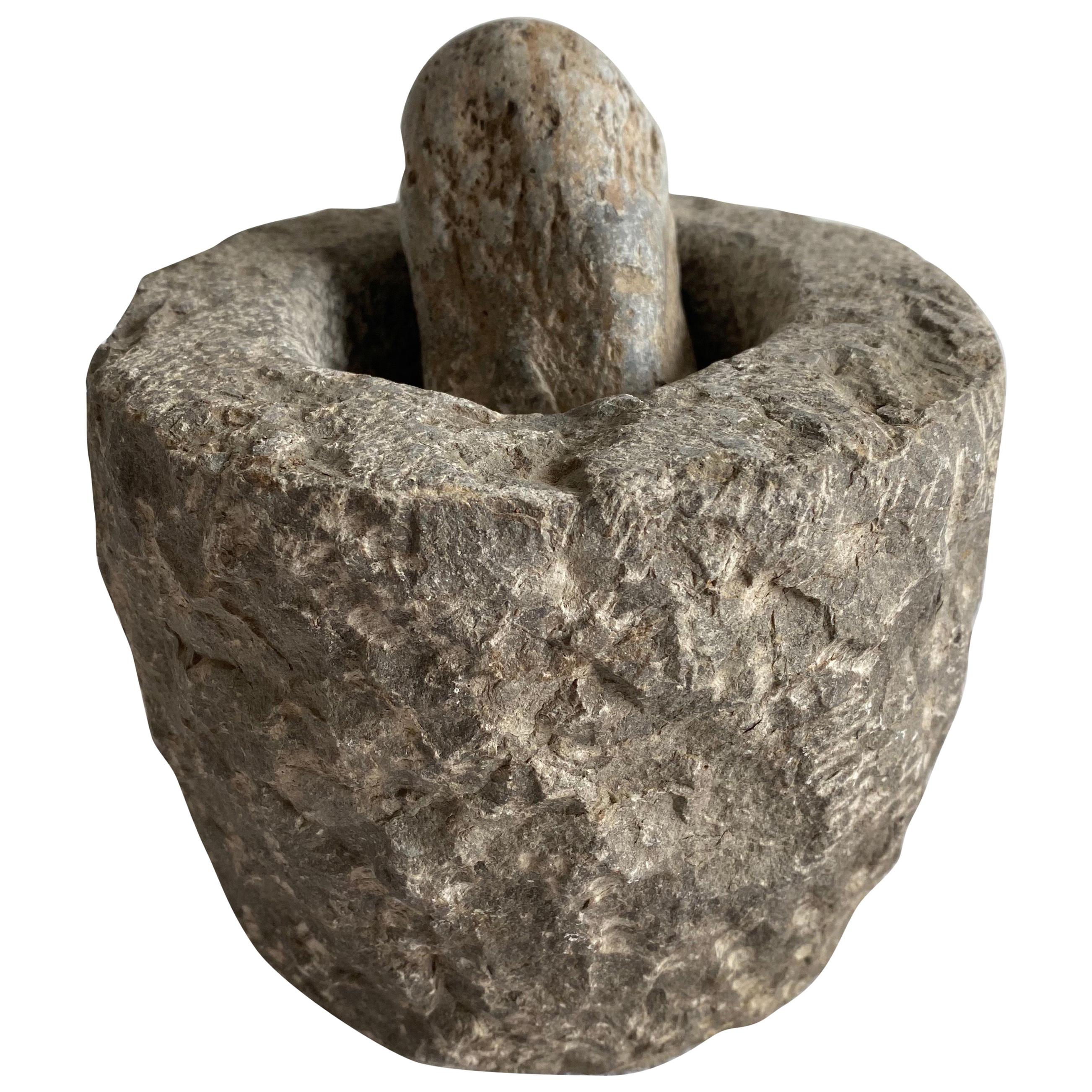 Antique Stone Mortar and Pestle Set at 1stDibs