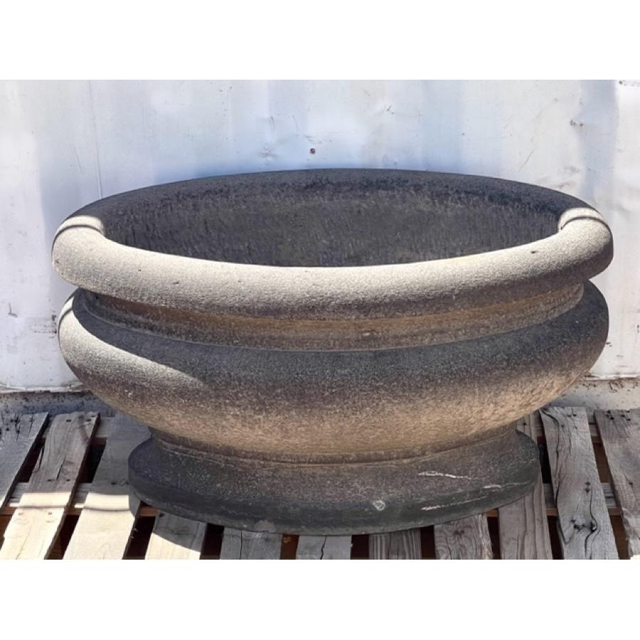 Carved Antique Stone Oval Basin For Sale