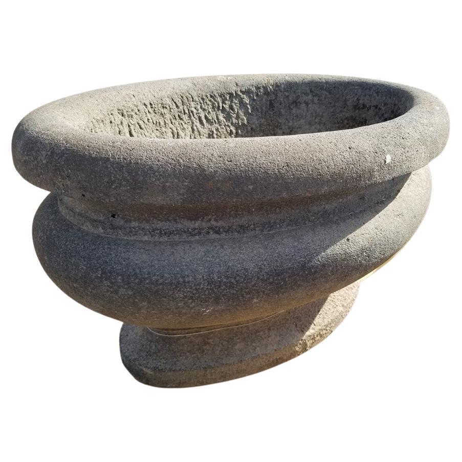 Antique Stone Oval Basin For Sale