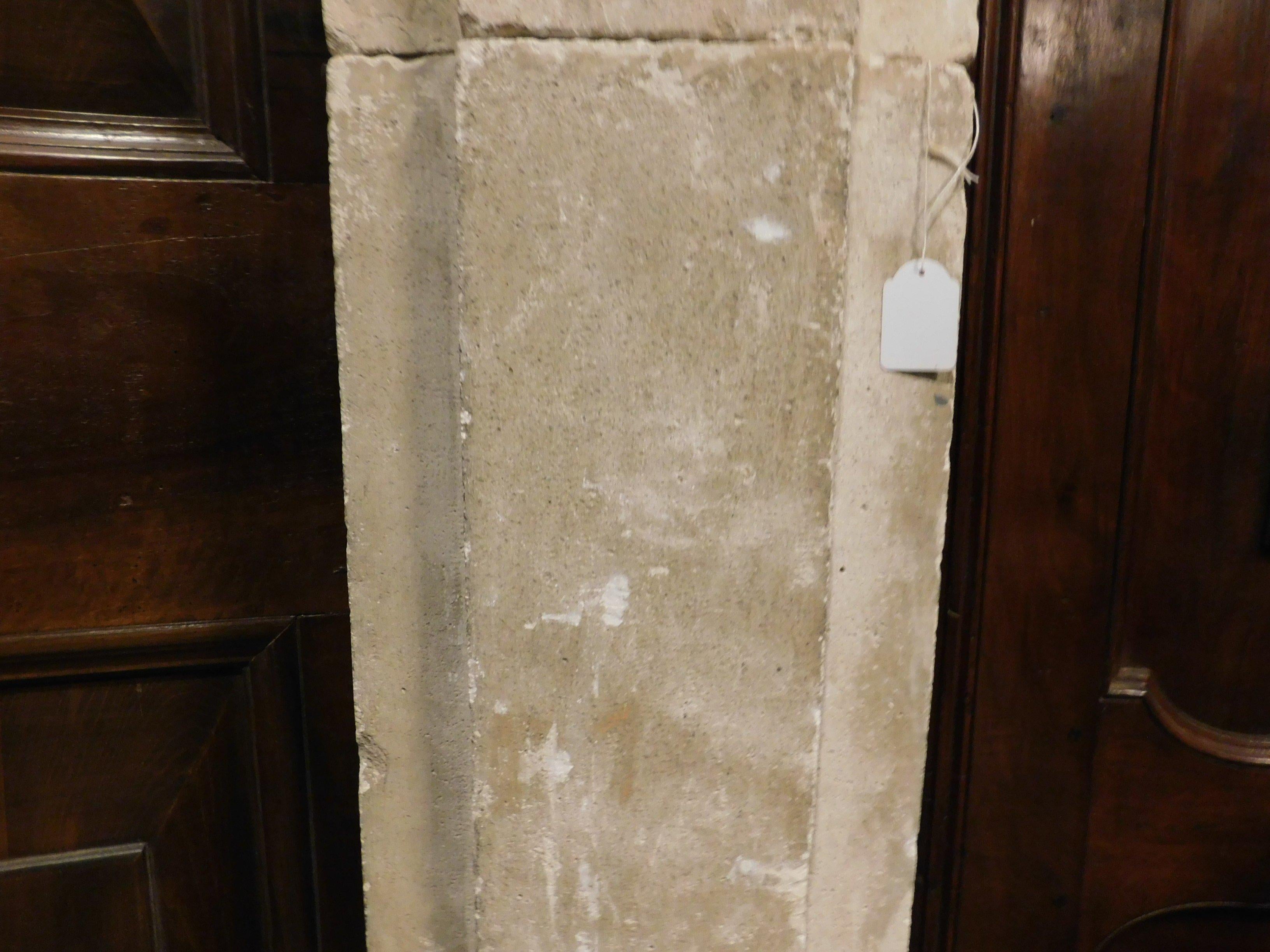 Antique Stone Portal, Original Tympanum and Threshold, 16th Century, Italy 6