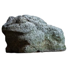 Antique stone sculpture Frog wabi sabi Japanese garden elements primitive mingei